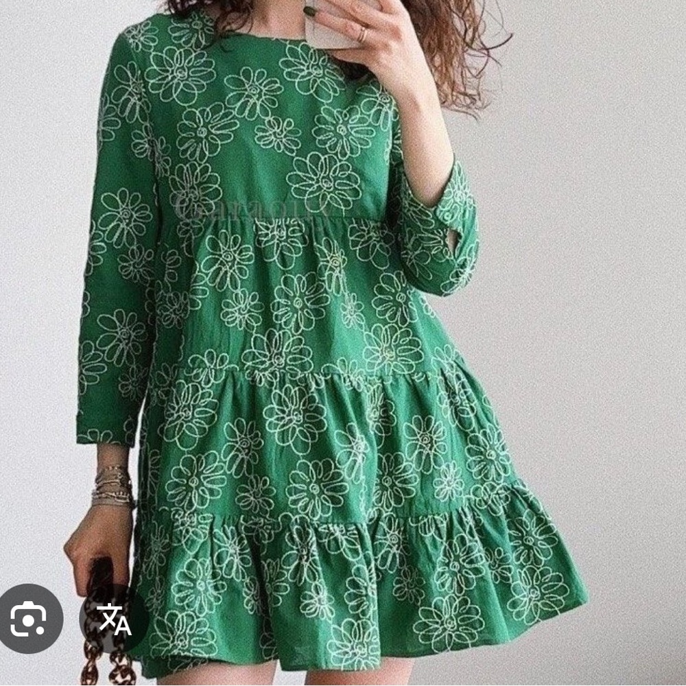 Green Floral Zara Dress